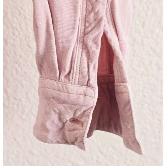 Rails Ingrid Raw Button Up Shirt M Dusty Rose Chambray Long Sleeve Boho Coastal - Picture 5 of 8